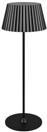 Reality Leuchten LED Außen Akku Tischleuchte Suarez R57706132, Metall Schwarz matt, inkl. 1.5 Watt LED, 4-fach Touch, Ladestation