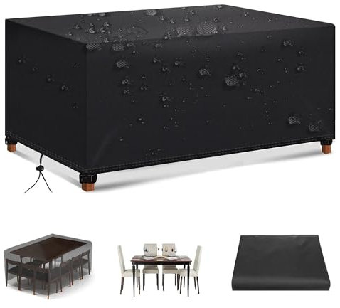Schutzhülle Gartenmöbel Quadratisch/Rechteckig Schutzhüllen & Abdeckungen Für Gartenmöbel 250x125x100cm Reißfest Schwerlast 420d -Oxford Gewebe Abdeckhaube Gartenmöbel Terrassentisch Wetterfest