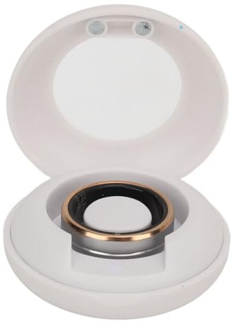 Gesundheits Tracker Ring, Smart Gesundheitsring, Fitness Smart Ring, Keramik Edelstahl Schlaf Tracking, Tragbare Fitness Ring für Frauen, IP68 Wasserdichter Intelligenter Gesundheitsring Tracker(19mm)