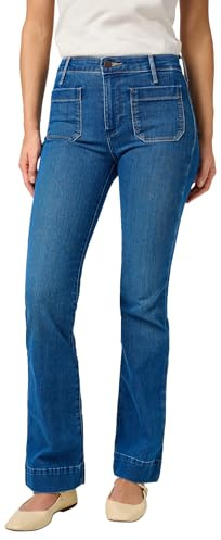 Wrangler Flare Fit - Vaqueros para Mujer, Pierna Acampanada, Serene Storm, 30W x 32L