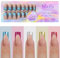 GZMAYUEN 150Pcs Faux Ongles Longs Carrés Press on Nails, Effet Métallique Acrylique Capsules Ongles pour Femmes et Filles 15 Tailles