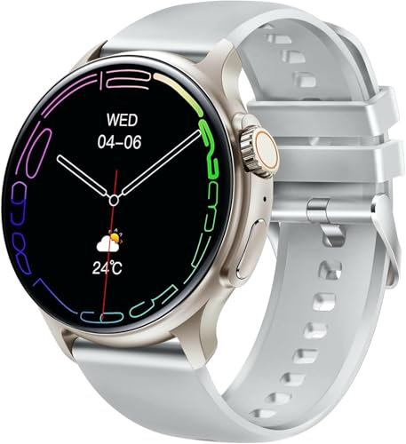 Emporia Watch Joy, Smartwatch für Herren & Damen, Fitnessuhr, Sportuhr, Senioren Gesundheitsuhr, Telefonfunktion, Bluetooth, Wecker, Grau