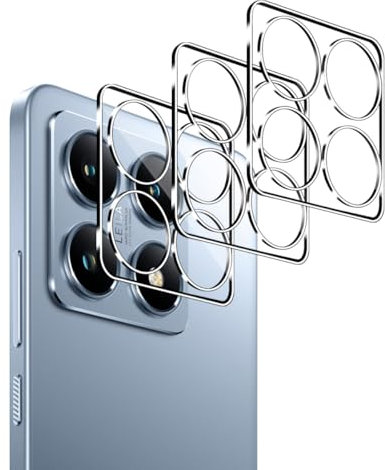 Lutree para Xiaomi Mi 14T Protector Cámara Cristal Templado, 3 Piezas Dureza 9H HD Protector de Lente de Cámara, Sin Burbujas Anti Rasguños Película Protectora -Transparent