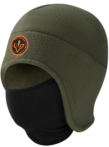 Bassdash Beanie Mütze Wintermütze 2-in-1 Mütze aus Weichem Fleece mit Skimasken Ohrenklappe Angel und Jagd Mütze für Herren und Damen bei Kaltem Wetter