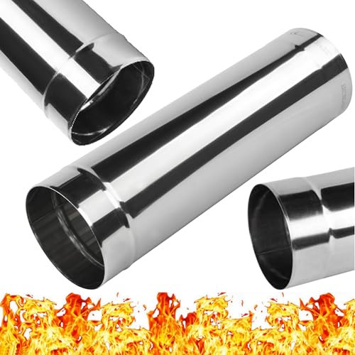 Edelstahl Rauchrohr - Lange 500mm 0,5m - Ofenrohr Schornstein Kaminrohr Rohr - Ø 140 mm x 0,5 m