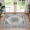 GENIMO Boho Teppich Schlafzimmer 60x120cm Läufer Rutschfester Teppich Küche Kurzflor Flur Läufer Waschbar Teppiche für Bad Eingang, Blau