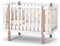 Veres Monaco Babybett aus Buche - Massivholz (120x60 cm) - Premium Luxus Kollektion (Weiß Cappuccino)