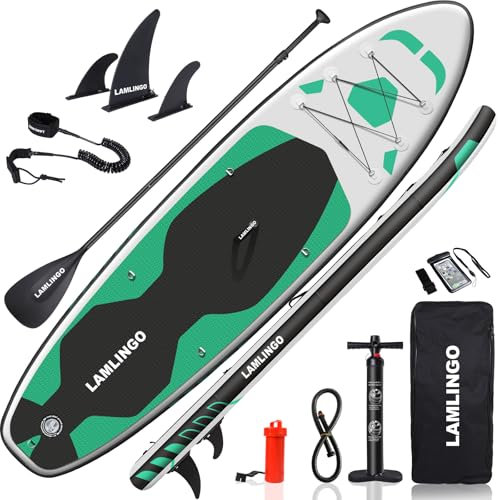 rolimate 320×82×16cm Máx. 200 KG Tabla Paddle Surf Hinchable de Remo Inflable de pie, con Todos los Accesorios de Sup Adecuado para Todos los Niveles, Bombas Doble acción (Verde Menta, 320 cm)