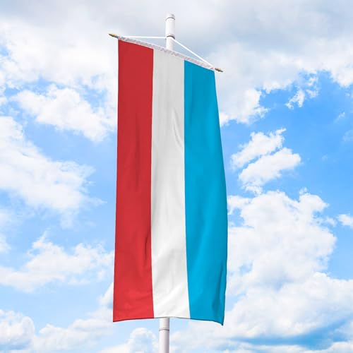 Luxemburg Flagge 80 x 200 cm - für Fahnenmast, Luxemburgfahne aus reißfestem Fahnen-Polyester-Stoff, Bannerfahne wetterfest und UV-beständig