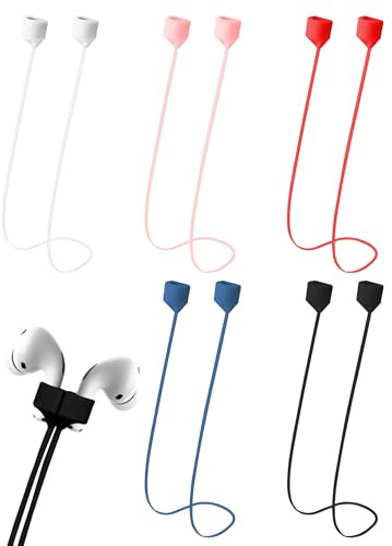 YETOOME Ultrastarke, magnetische AirPods-Anti-Verlust-Gurte, bunt, weiches Silikon, Sport-Schlüsselband, kompatibel mit AirPods 4. Generation, AirPods Pro 1. und 2. Generation, AirPods 3. und 2.