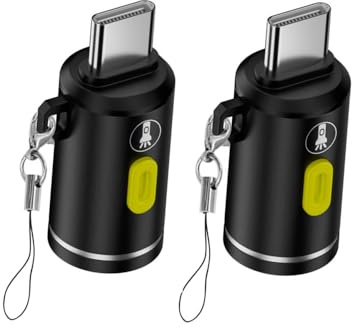 xiwai Luz LED USB-C para iluminación de ambiente interior y exterior, enchufe tipo C, para ciclismo, caminar, teléfono, portátil, cargador, lámpara de noche, 210 lúmenes, juego de 2 unidades