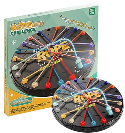 Rope Puzzle Game, Brainy Knots Rope Untangling Table Strategy Board Game Rope Untying Games Toy Logic Puzzle Board Game Ropes Sorting Puzzles For Kids Adults