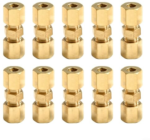 Bremsleitungsverbinder-Set, für 4,75 mm 3/16 Zoll Leitungen, ohne Bördelwerkzeug, Auto-Reparaturset, Doppelschneidring, 35 mm Länge, M10-Fassung, 10 Stück