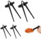 4 Pcs Finger Chopsticks, Plastic Finger Chopsticks, Snack Tweezer Tongs, for Working Studying, Gamers Playing, Keep Your Hands Clean (Black)
