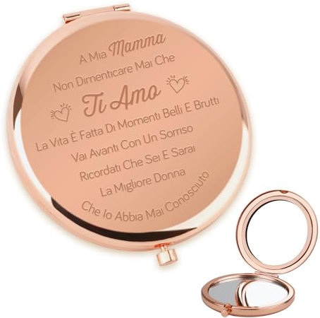 LmashRbaiw Festa Della Mamma Idee Regalo Originali Specchio Compatto Pieghevole,Regalo Mamma Compleanno Natale Anniversario San Valentino Festa Della Donna