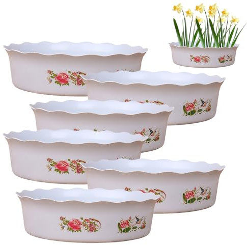 YNPQTDS 6 Piezas de 17 x 14 x 6 cm Cuenca de de Loto Maceta The Sacred Bonsai Bowl LotusFlower LotusFlower Macetero Maceta Maceta de ABS Loto Flor de Loto Cuenco para Kitchen Garden Pond
