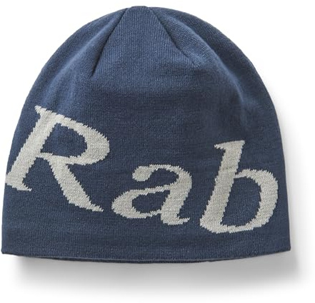 Rab Logo Beanie - Lightweight Knitted Skull Cap for Skiing & Everyday Use - Tempest Blue/Light Zinc - One Size