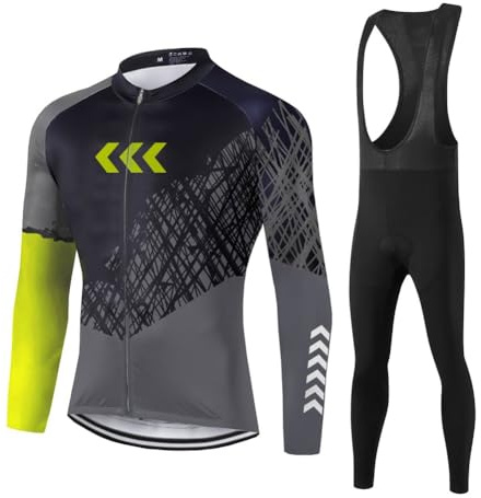 UGLY FROG Radtrikot Langarm Herren Thermische Fleece Winter Fahrradbekleidung Radsportanzüge Fahrradtrikot mit Thermofleecefutter Fahrradhose mit Sitzpolster + 20D Gel für MTB Outdoor 77DERONGDB02