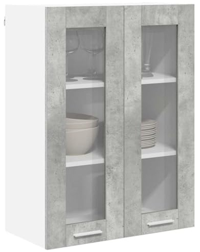 vidaXL Hängeschrank Betongrau 60 x 31 x 80 cm Holzwerkstoff