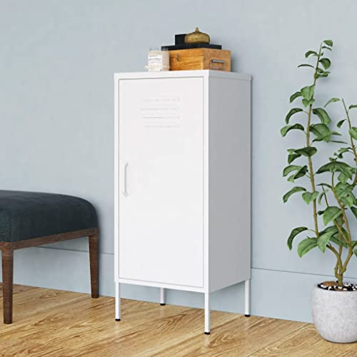 Zeehear Armoire de rangement blanche 42,5 x 35 x 101,5 cm en acier avec 2 étagères, étagère sur pied pour bureau, cuisine, salon, bureau
