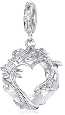 Kerraom Charmes Pendentifs en Argent 925 Flocon de Neige/Ailes d'Ange Caducée/Arbre de la Vie/Cœur Puzzle- Compatibles Bracelets & Colliers Europe - Cadeaux pour Femme à Noël, Saint-Valentin