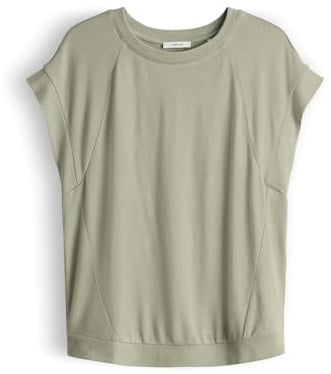 OPUS Damen Kurzarmshirt | Jerseyshirt aus ECOVERO™ Viskosemix Regular Fit Pale Olive, 40
