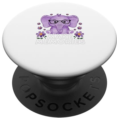Süßer lila Elefant mit Alzheimer-Bewusstsein und Erinnerungen PopSockets Klebender PopGrip