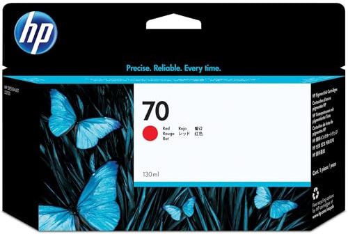 HP 70 Red Original Ink Cartridge | Compatible with DesignJet Z2100, Z3100, Z3200, Z5200, 130 ml (C9456A)