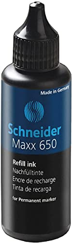 Schneider Schreibgeräte Nachfüllflasche Maxx 650, für Permanent-Marker 230, 233, 280, 50 ml, schwarz, 165001