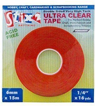 Stix2 Double Sided Ultra Clear Very High Tack Adhesive Tape, 6mm x 15m