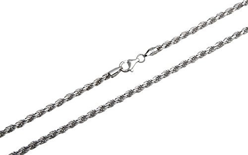 3mm Kordelkette - 925 Sterling Silber, Länge 38-100cm