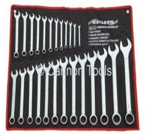 Neilsen ct0795 Spanner Set 25pc (Combination-Satin Finish) 6-32mm, Silver