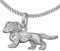 CLEVER SCHMUCK Dackel Hund Halskette Anhänger kleiner Dackel glänzend und Kette Panzer 45 cm 925 Sterling Silber im Schmucketui anthrazit
