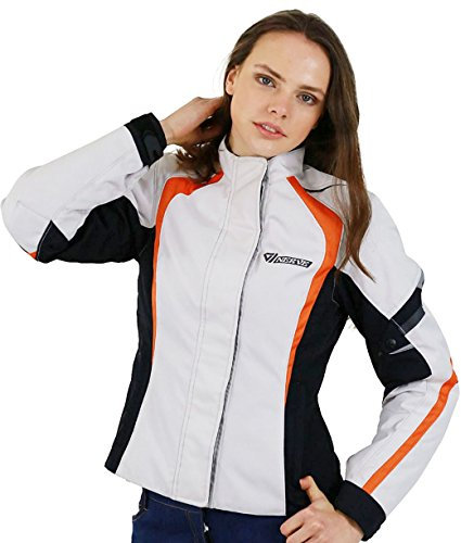 Nerve Artemis Damen Motorrad Jacke, Weiß/Schwarz, 38