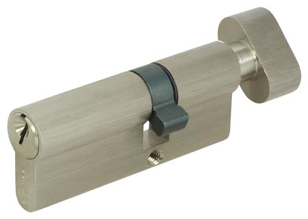 DOMINO Profilzylinder Schließzylinder DMO 26/36K Zylinderschloss | Türschloss | Türknauf | Schloss mit 3 Schlüsseln | Einsteckschloss | Haustür-Schloss | Mehr als 25.000 Zyklen | Nickel