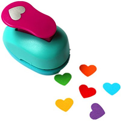 Scrapbooking Materiel perforatrice à Levier Géante Coeur idéale pour les loisirs créatifs -2,5cm 1 inch,Couleur aléatoire