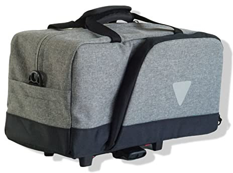 Vincita Sacoche de Coffre de vélo Nash - Universelle à dégagement Rapide pour Tous Les Porte-Bagages arrière avec sacoches Extensibles - Sac de Transport pour vélo adapté à Tous Les vélos (Gris)