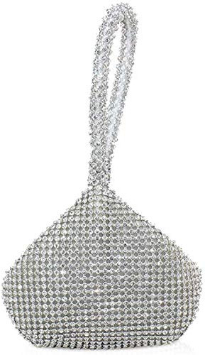 NICOLE&DORIS Damen Handtaschen Abendtasche Designer Glitter Dame Clein Tasche für Hochzeit Freizeit Party Silber