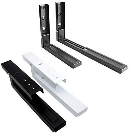 Duchunsheng 1 par Soporte Universal para Microondas con Brazos Extensibles, Soporte De Microondas Negro/Blanco, Escuadras Estanterias Apto para Todos Los Microondas, For Microwaves from 30-47.5 Cm