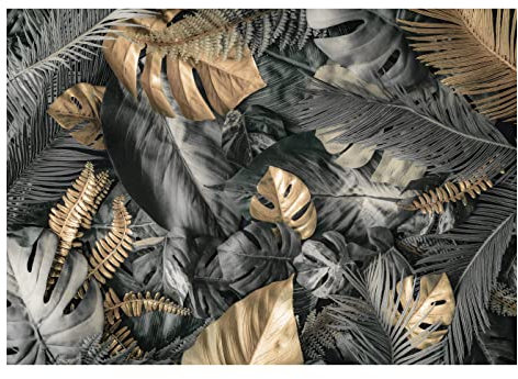WallArena - Vlies Fototapete Blätter Monstera Pflanzen Tropical 254x184 cm - Fototapeten - Tapeten - für Wohnzimmer Schlafzimmer - Vliestapete Wandtapete Tapete 3D Effekt- inkl. Kleister