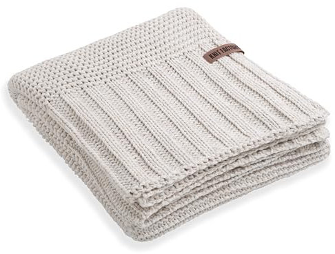 KNIT FACTORY - Vinz Plaid XL - Beige - 195x225 cm
