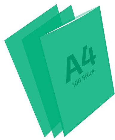 REIF Hamburg 14165 DIN A4 Sichthüllen grün, 100 Stück aus PE Stärke 0,160 mm, dokumentenecht, Dokumentenhülle oben offen, Made in Germany