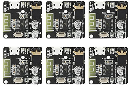 Jufjsfy 6Pcs VHM-314 V.20 Bluetooth Audio Receiver Board Bluetooth 5.0 Mp3 Lossless Decoder Board with Lithium Battery Charging