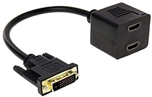 PEPDRO Cables HDMI, DVI 24 + 1 Pines Macho a 2 X HDMI Hembra Splitter Cable, Longitud: 29.5cm