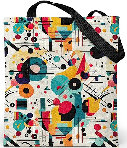 Loxato Tote Bag Aesthetic - Borsa Tela con Cerniera e Tasca Interna Grande 37x42cm - Tote Bag Università - Borsa Tela Donna