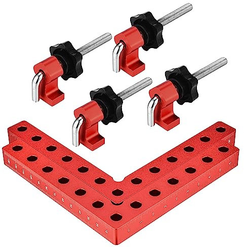 Lpraer Positionierwinkel 90 Grad Rechtwinklige Klemmen 14 x 14 cm Winkelspanner Eckspannwinkel Holzbearbeitungswerkzeug Zimmermannswinkel für Holzbearbeitung, Heimwerken, Handwerk