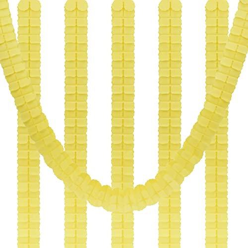PATIKIL 6 Pack 9.8ft Vierblättrig Girlande Seidenpapier Hängend Blume Girlande Wiederverwendbar Luftschlangen für Party Hochzeit Hintergrund Dekorationen Gelb