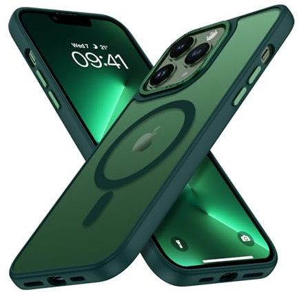 BENTOBEN for iPhone 13 Pro Max Case, iPhone 13 Pro Max Magnetic Case [Compatible with MagSafe], Translucent Matte Slim Military Grade Shockproof Protective Cover for iPhone 13 Pro Max, Dark Green