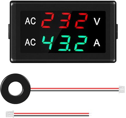 Jadeshay Voltmetro Amperometro Digitale, AC50-500V 0-120A AC Wattmetro LED Display Digitale Misuratore di Tensione Corrente con Trasformatore