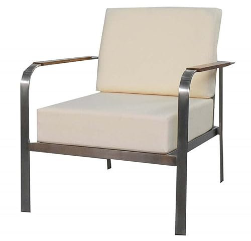 DEKO VERTRIEB BAYERN Luxus Premium Garten Lounge Stuhl Sessel Set Gartensofa Gartenmöbel Edelstahl inkl. Spedition